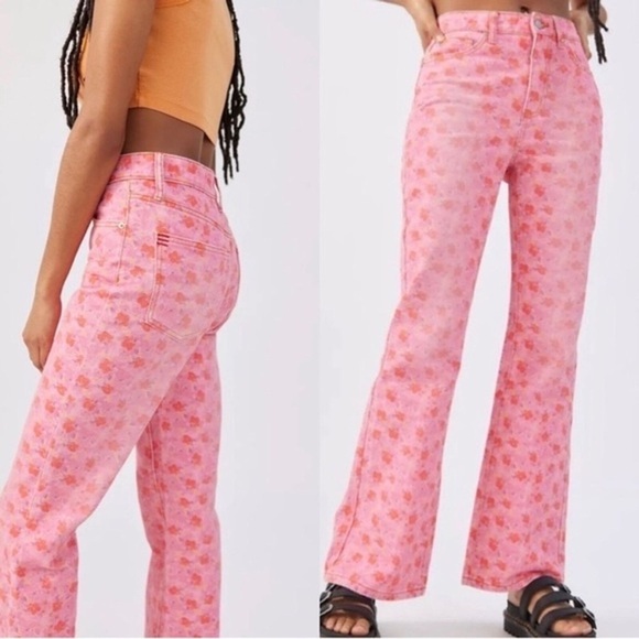 BDG Denim - BDG Urban Outfitters pink rose high rise flare jeans size 26